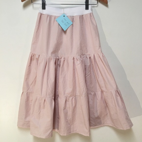 Skirt Girls M 8 100% Cotton Pink Ruffle Tier Lined Maxi Mom and Pop's Kids - Picture 1 of 9